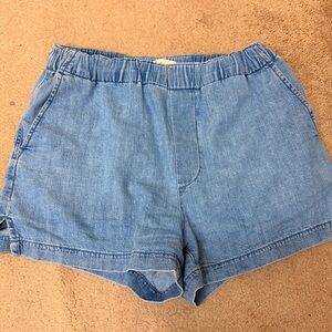 Madewell Light Denim Elastic-Waist Jean Shorts